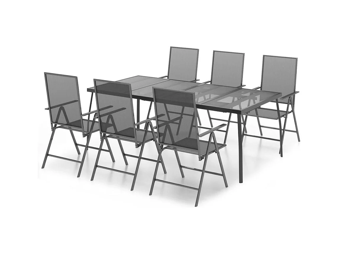 Ensemble à manger de jardin 7 pcs anthracite acier