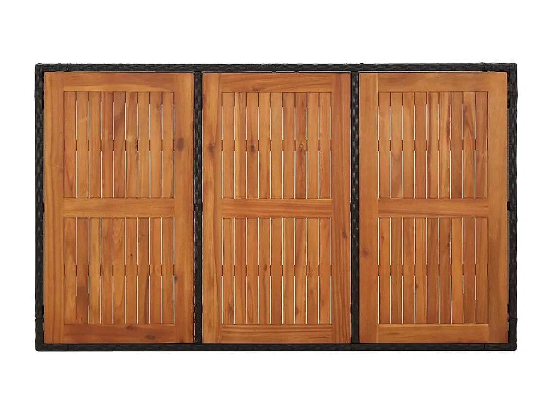 Ensemble à manger de jardin coussins 7pcs Noir Résine tressée