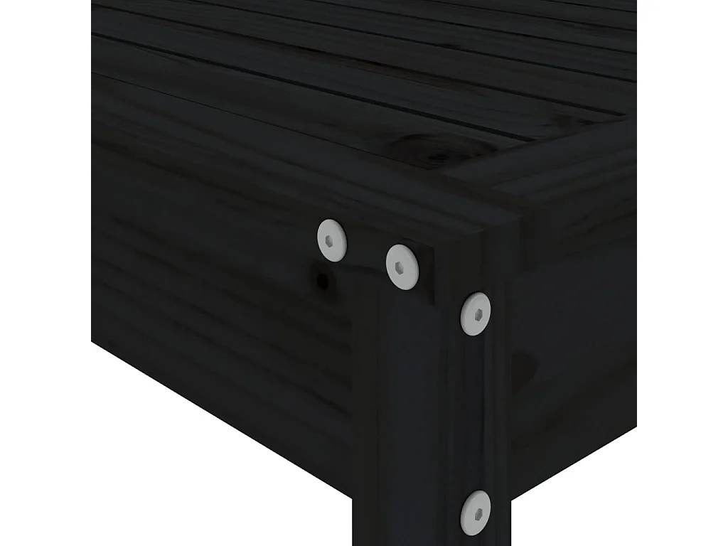 Ensemble de bar de jardin 5 pcs noir bois de pin massif