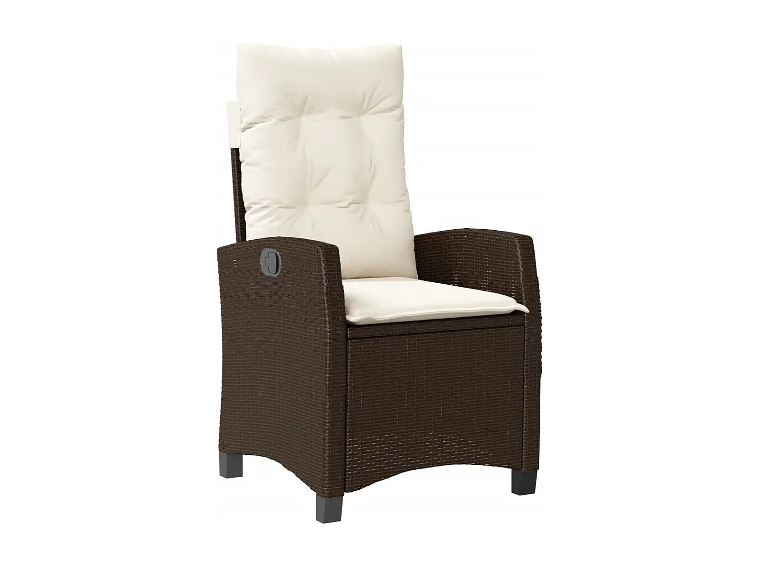 Ensemble à manger de jardin 5 pcs et coussins marron poly rotin