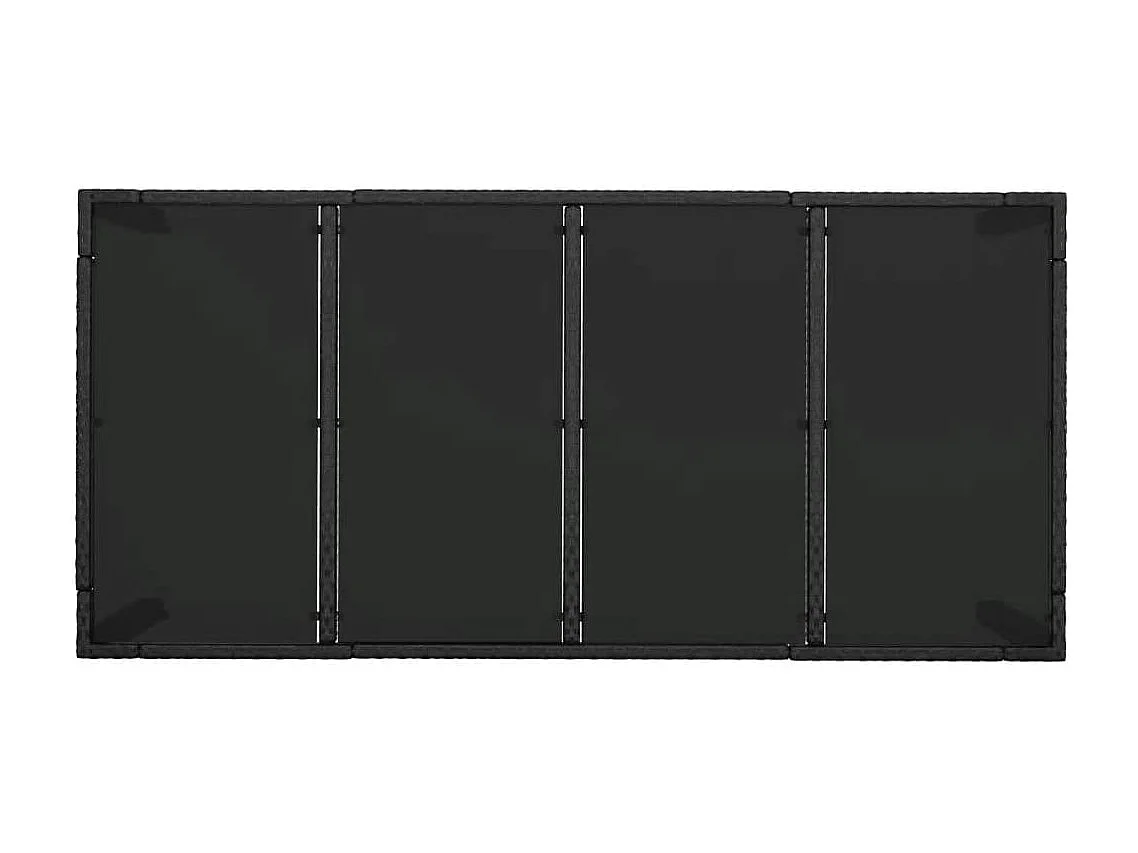 Ensemble à manger de jardin coussins 7pcs Noir Résine tressée