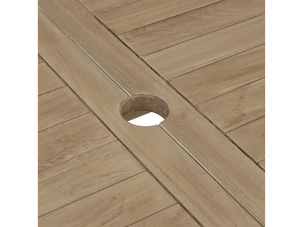 Salon de jardin 7 pcs gris bois de teck solide