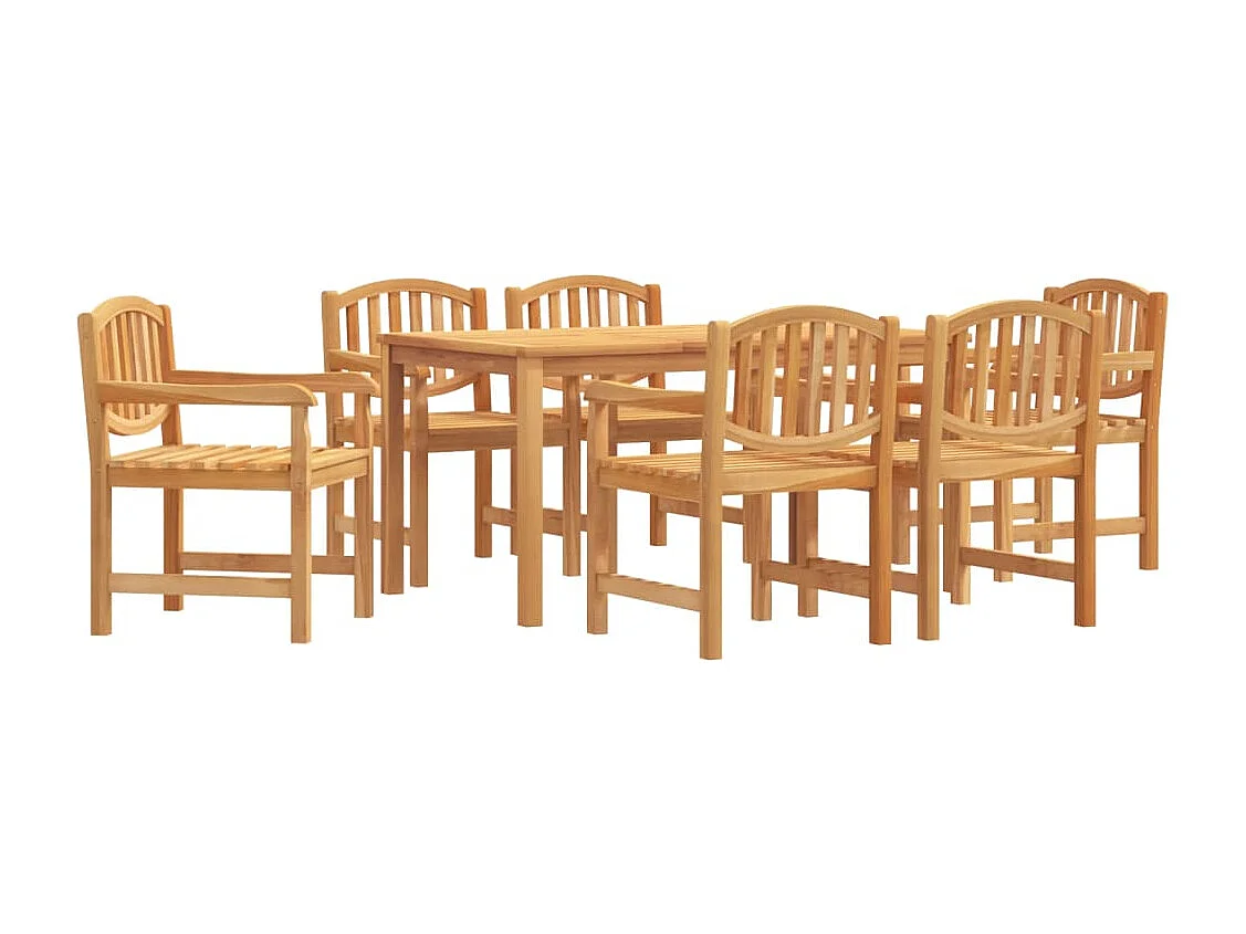 Ensemble à manger de jardin 7 pcs Bois de teck solide