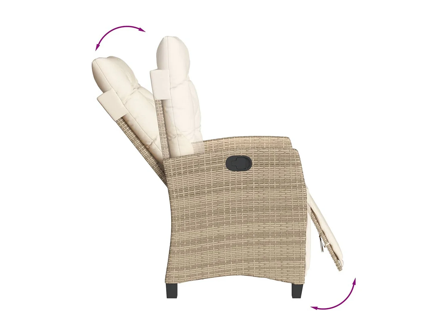 Ensemble à manger de jardin avec coussins 5pcs Beige poly rotin