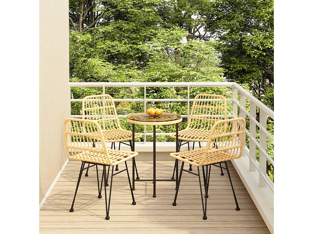 Ensemble à manger de jardin 5pcs Résine tressée