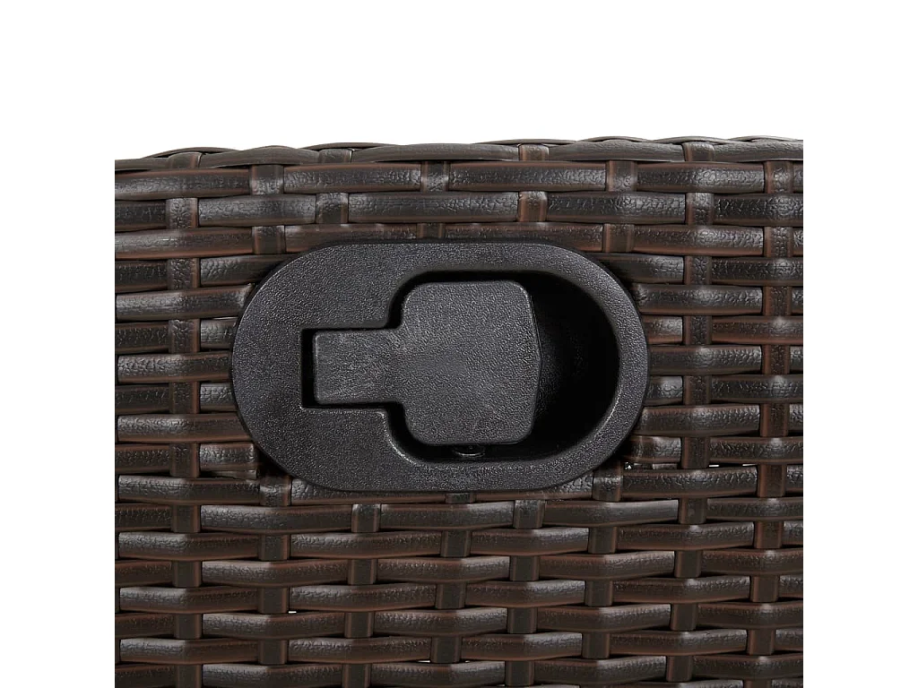 Ensemble à manger de jardin 3 pcs et coussins marron poly rotin