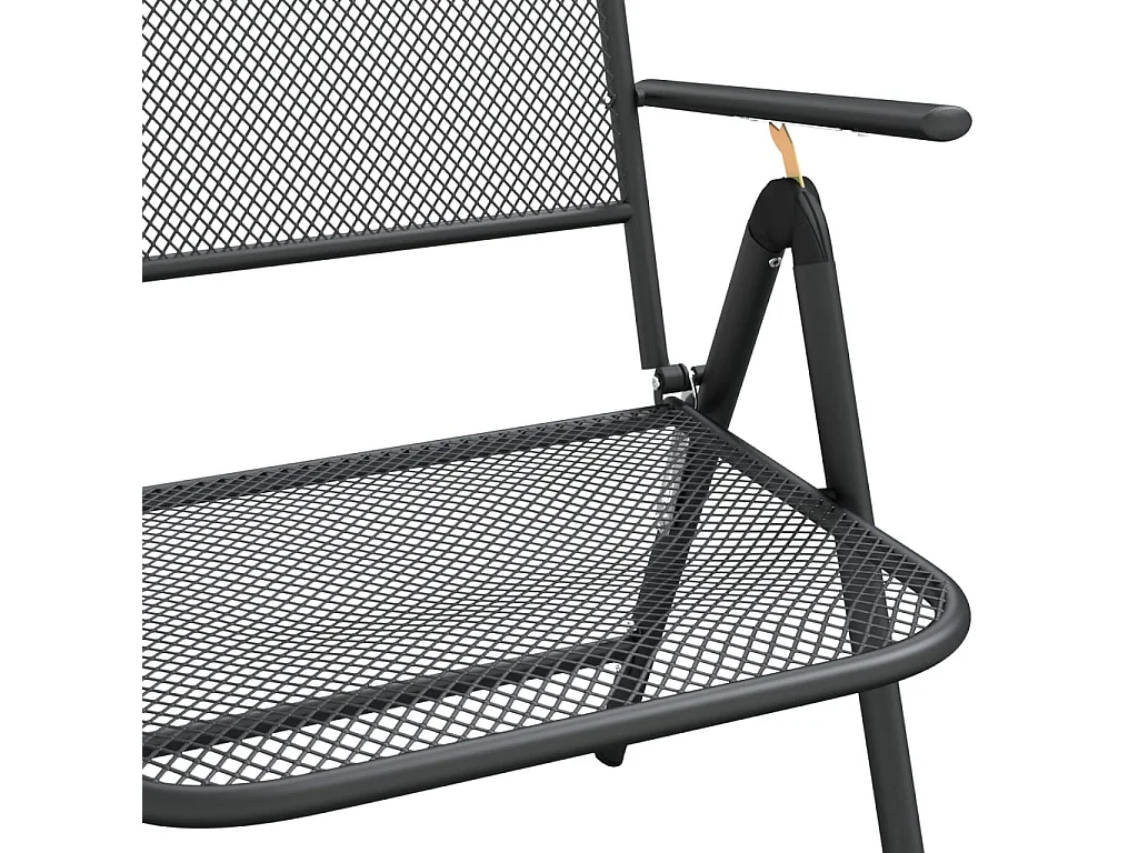 Ensemble à manger de jardin 7 pcs anthracite métal maille