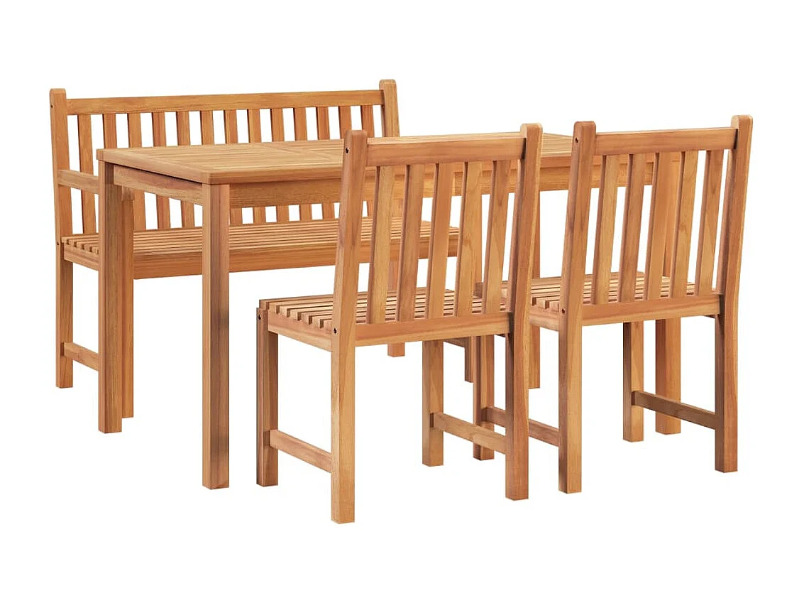 Ensemble à manger de jardin 4 pcs Bois de teck massif