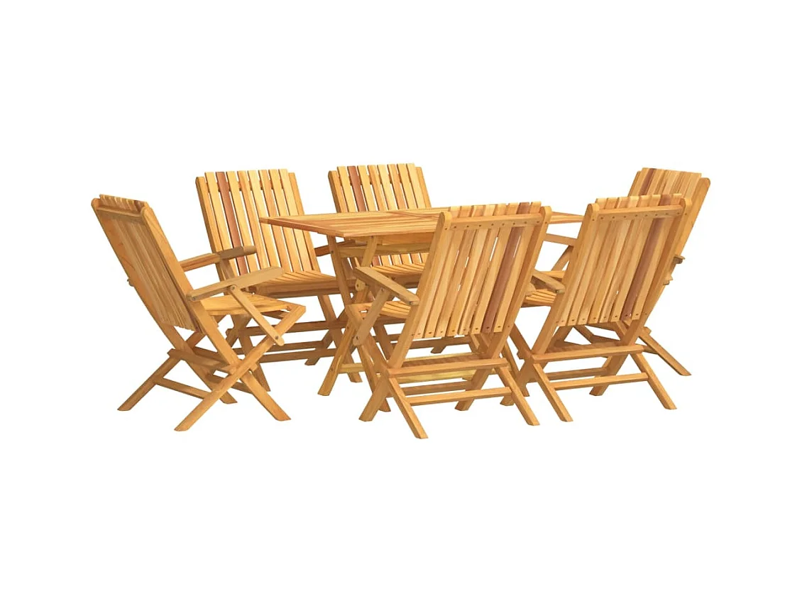 Ensemble à manger de jardin 7 pcs Bois de teck solide