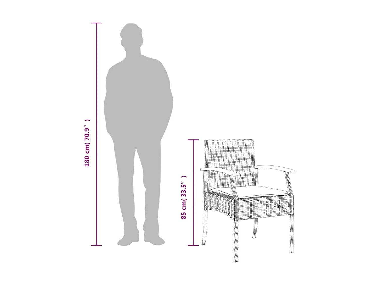 Ensemble à manger de jardin coussins 5pcs Noir Résine tressée