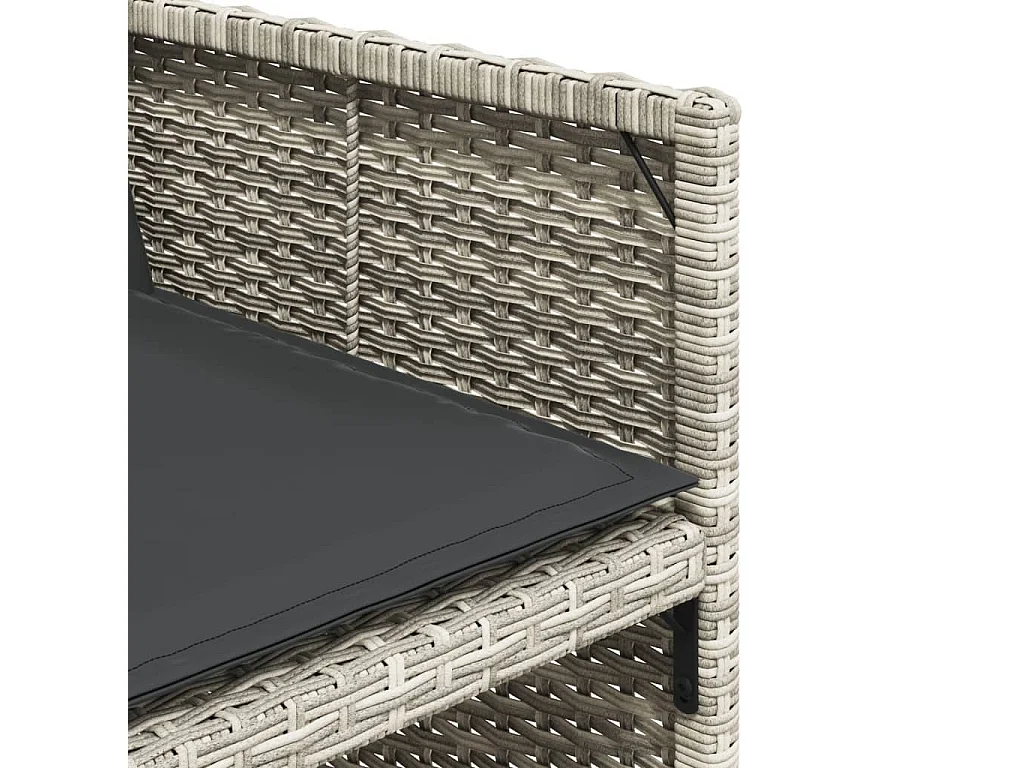 Ensemble à manger de jardin et coussins 9 pcs gris clair rotin