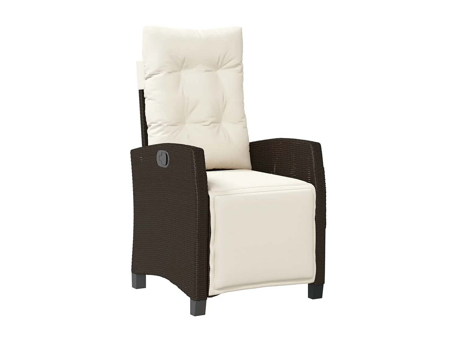 Ensemble à manger de jardin et coussins 9 pcs marron poly rotin