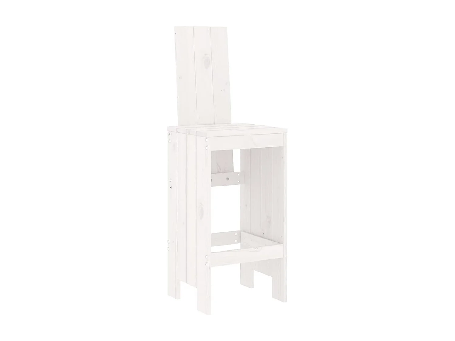Ensemble de bar de jardin 3 pcs blanc bois de pin massif