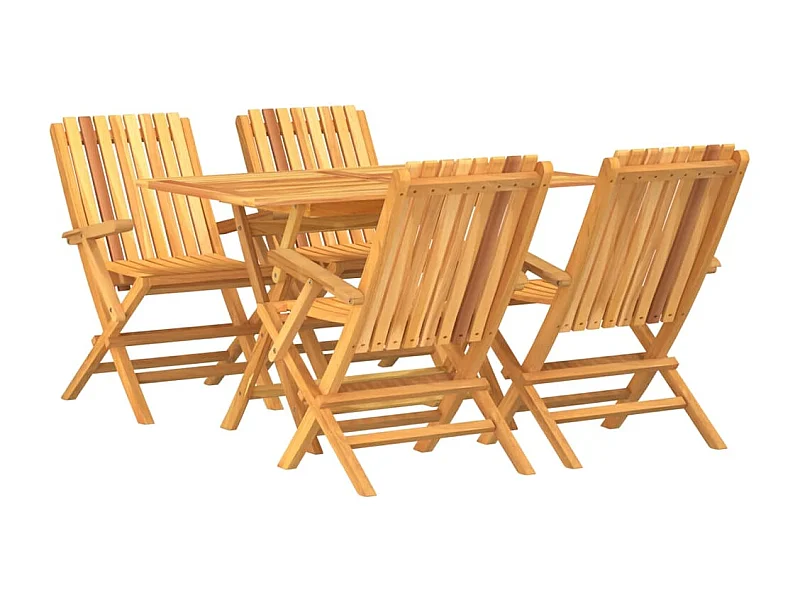 Ensemble à manger de jardin 5 pcs Bois de teck massif