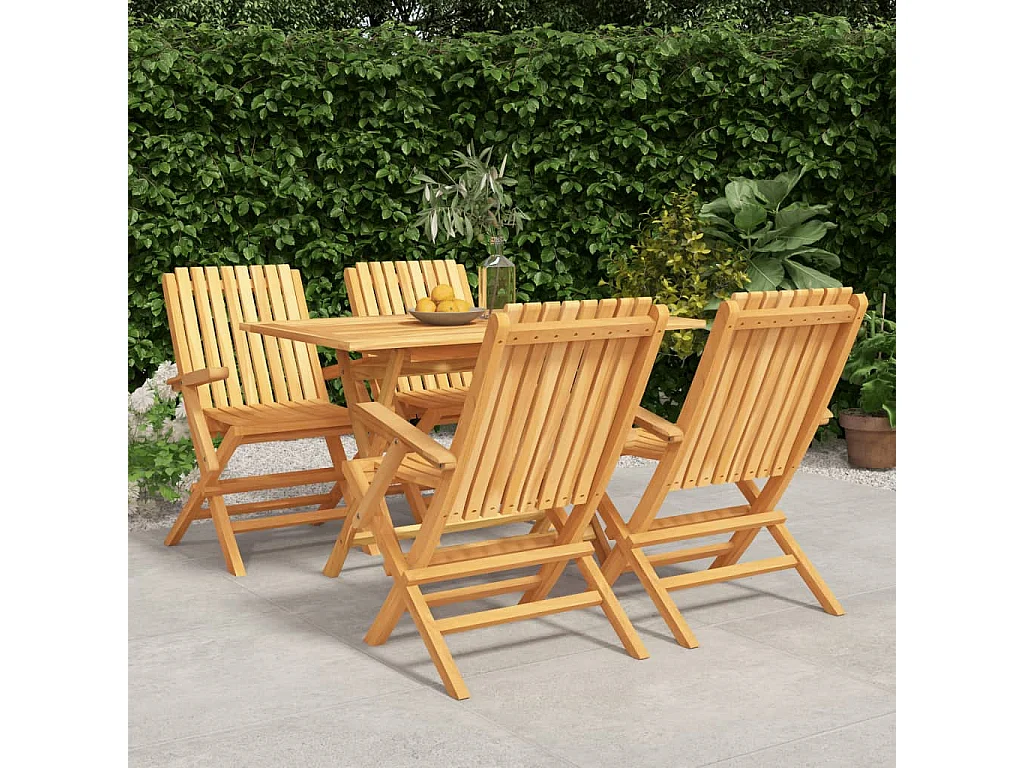 Ensemble à manger de jardin 5 pcs Bois de teck massif