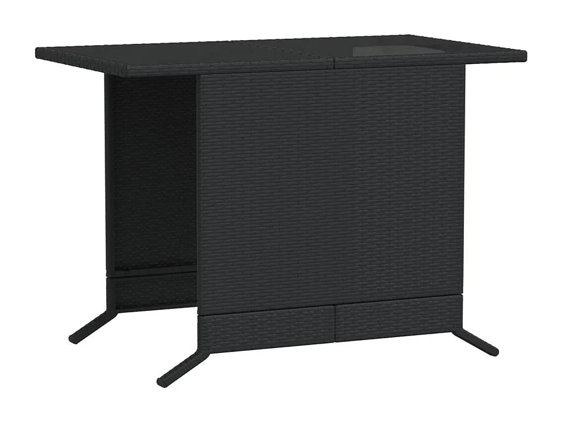 Ensemble de bistro 3 pcs avec coussins noir résine tressée