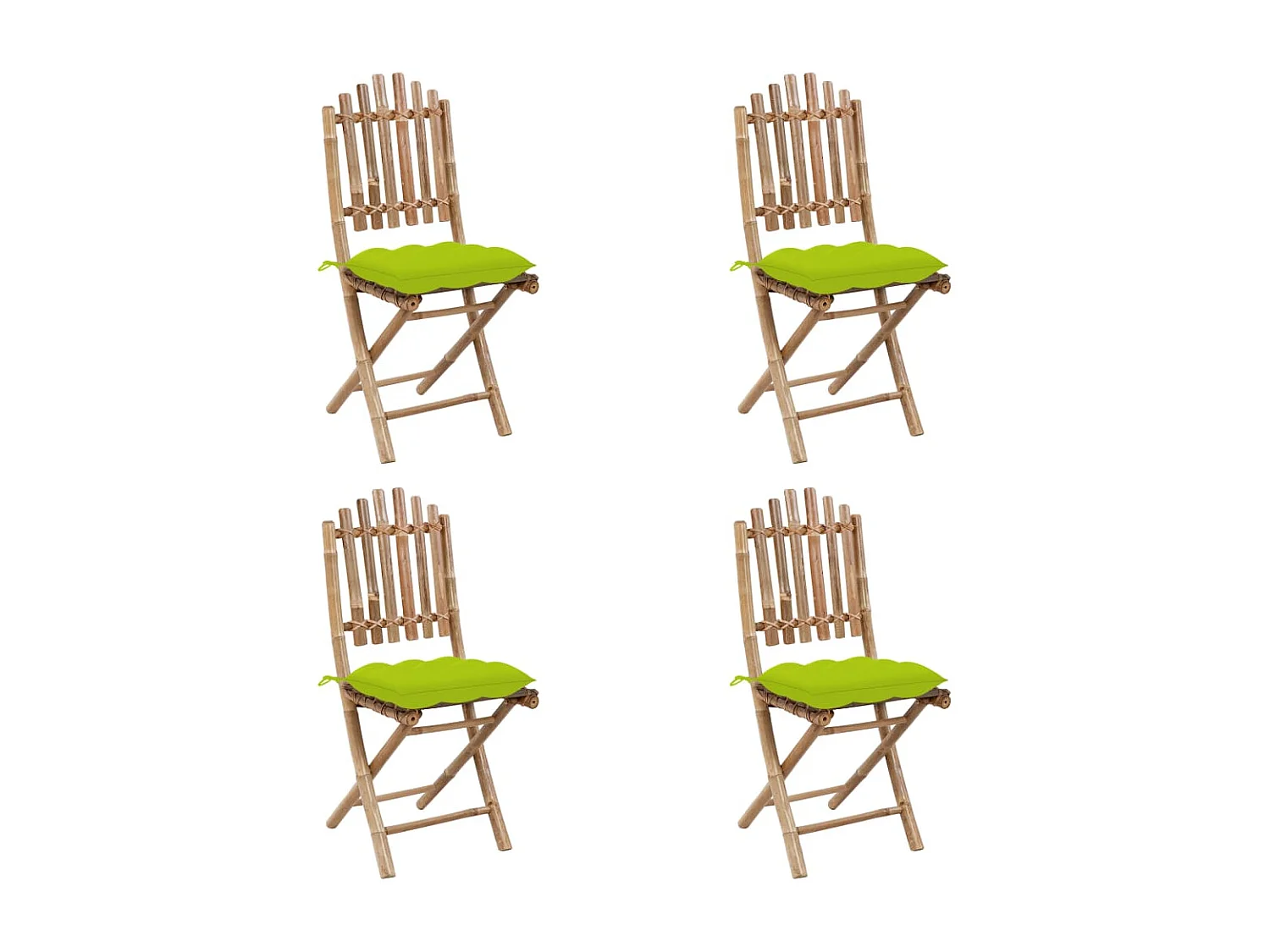 Mobilier à dîner d'extérieur pliable 5 pcs avec coussins Bambou 25