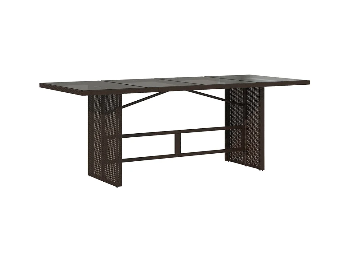 Ensemble à manger de jardin et coussins 7 pcs marron rotin
