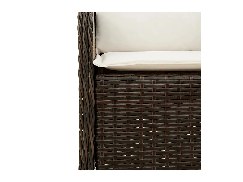 Ensemble à manger de jardin et coussins 7 pcs marron rotin