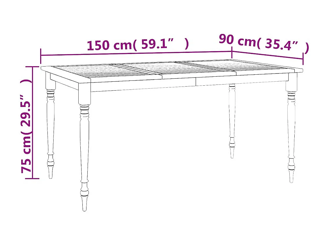 Ensemble à manger de jardin 7 pcs Bois de teck solide