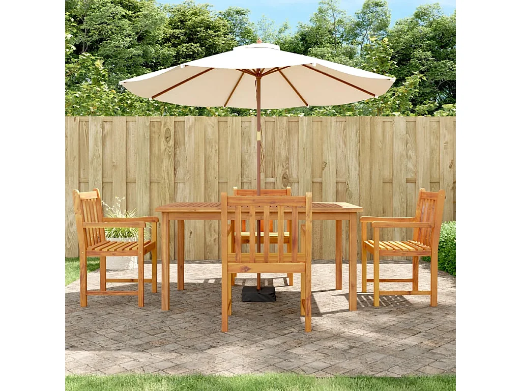 Ensemble à manger de jardin 5 pcs Bois d'acacia solide