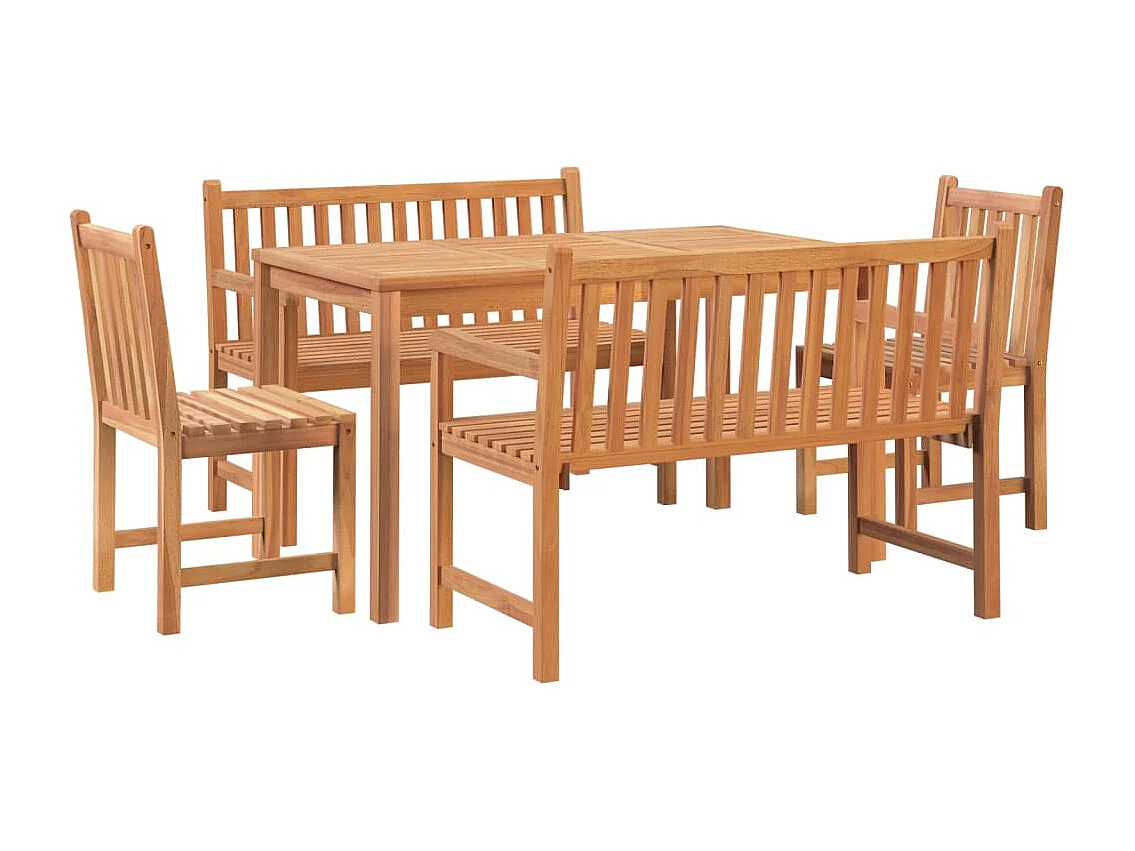 Ensemble à manger de jardin 5pcs Bois de teck massif