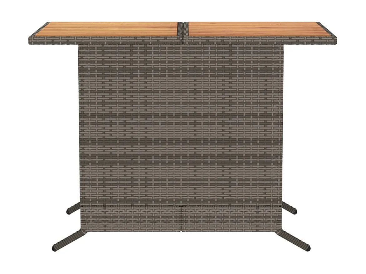 Ensemble de bistro 3 pcs avec coussins gris résine tressée