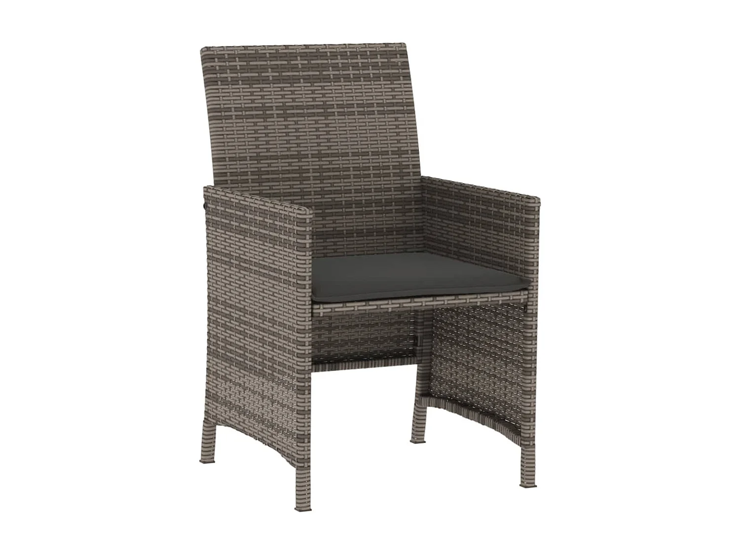 Ensemble de bistro 3 pcs avec coussins gris résine tressée