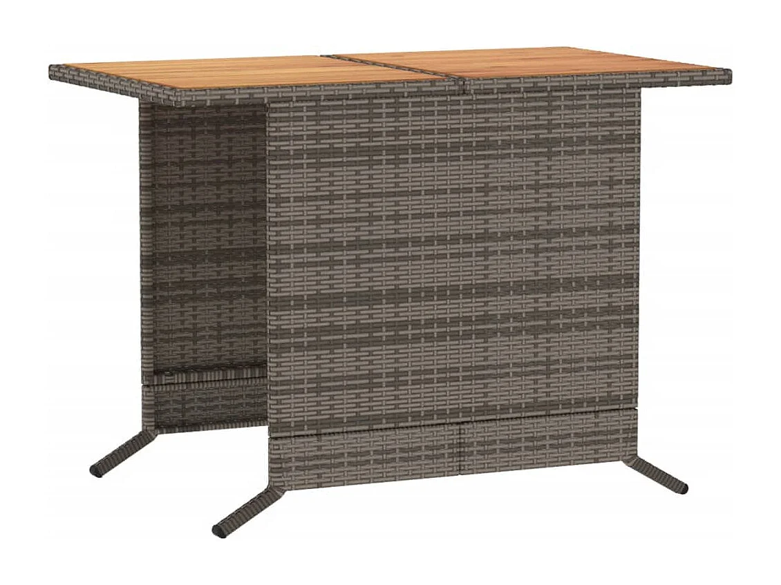 Ensemble de bistro 3 pcs avec coussins gris résine tressée