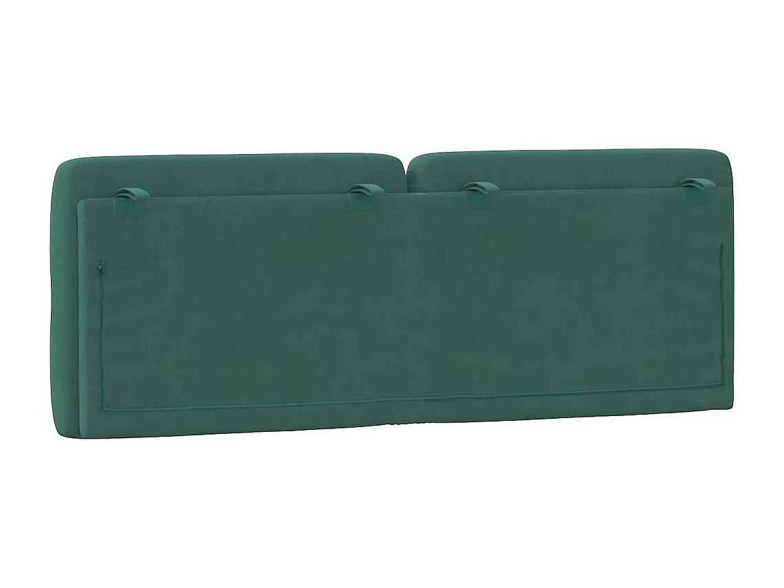 Coussin de tête de lit vert foncé 140cm velours