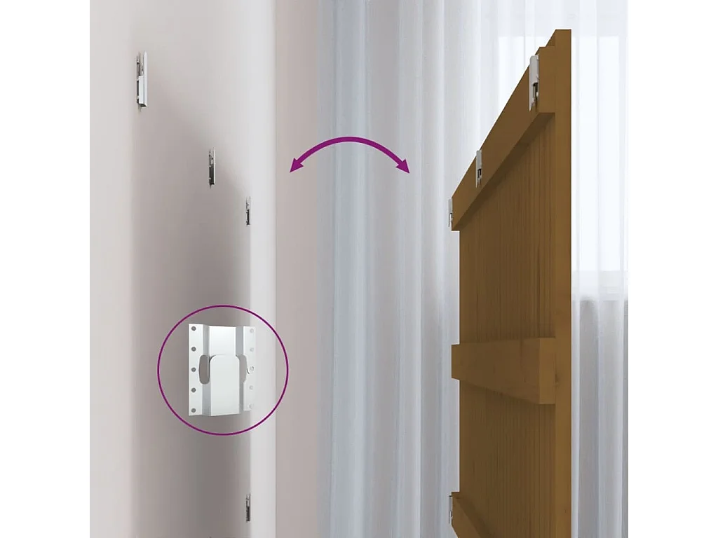 Tête de lit murale Marron miel 127,5x3x60 Bois massif de pin