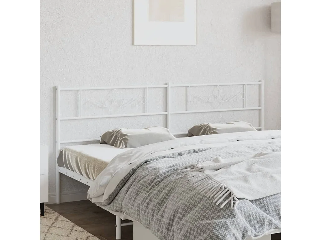 Tête de lit métal blanc 193cm