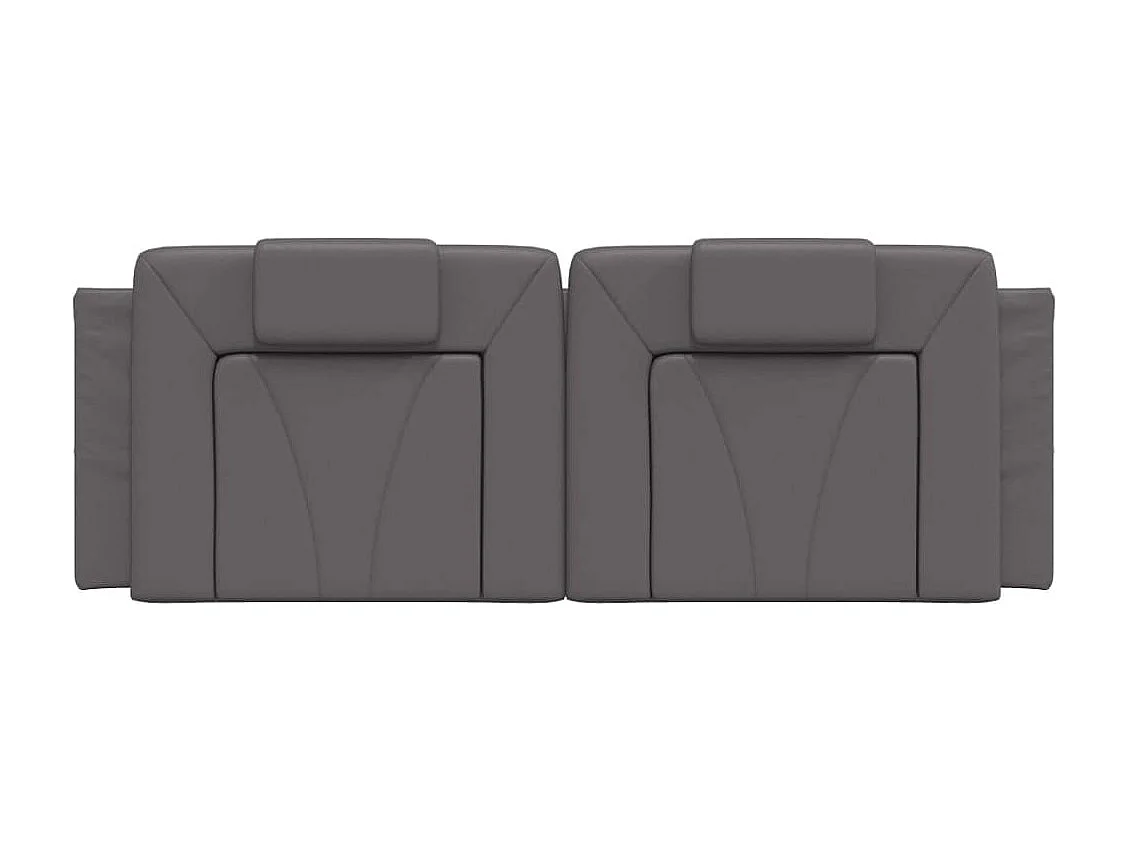 Coussin de tête de lit gris 120cm similicuir