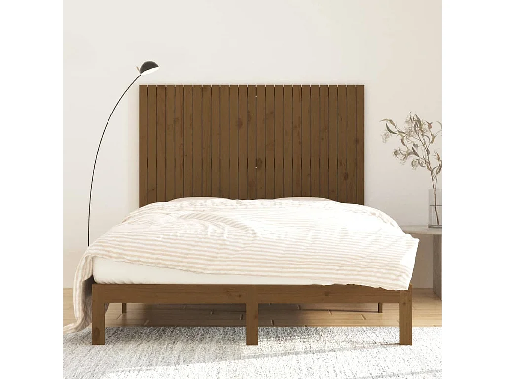 Tête de lit murale Marron miel 159,5x3x110 Bois massif de pin