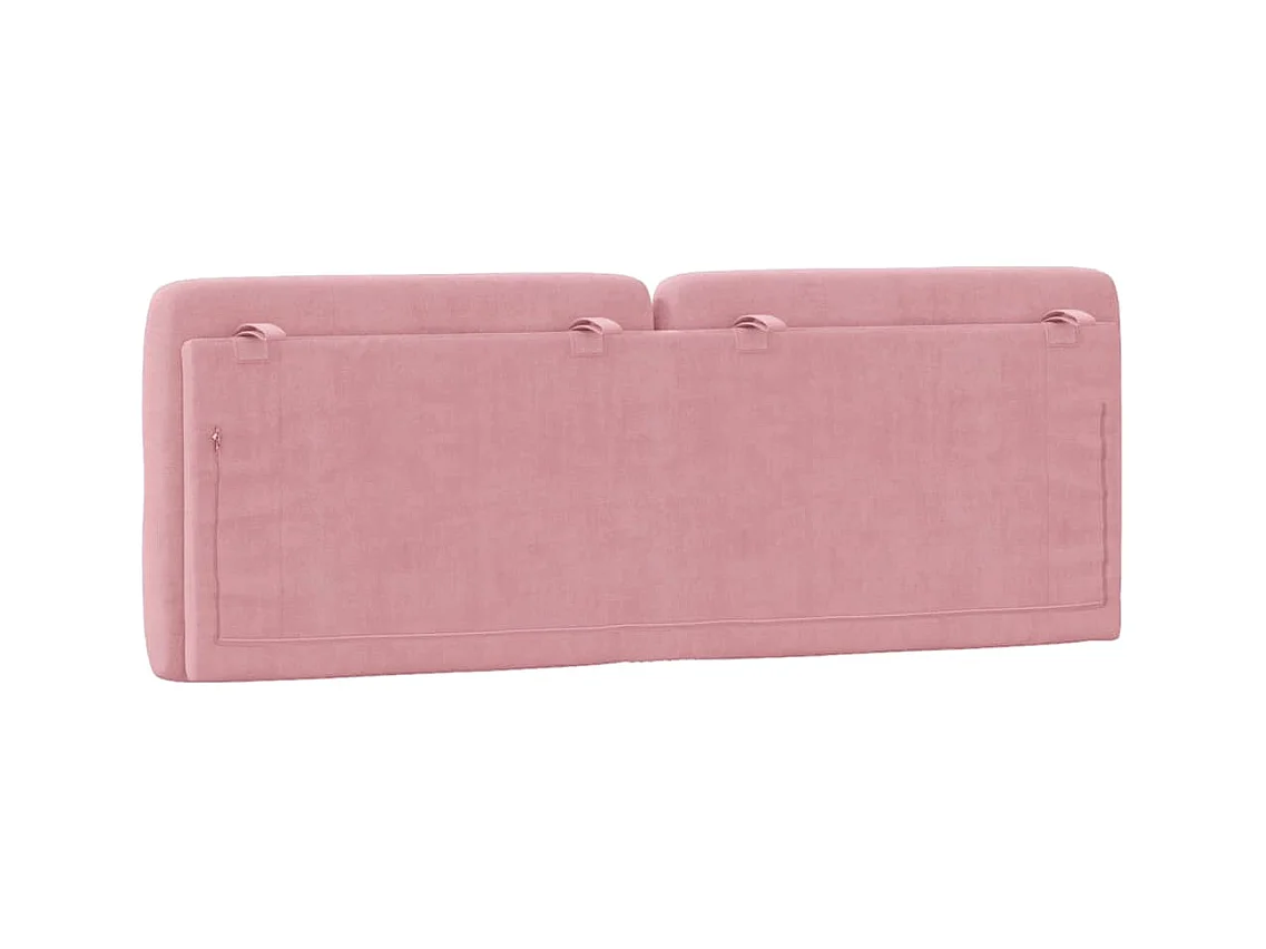 Coussin de tête de lit rose 140cm velours