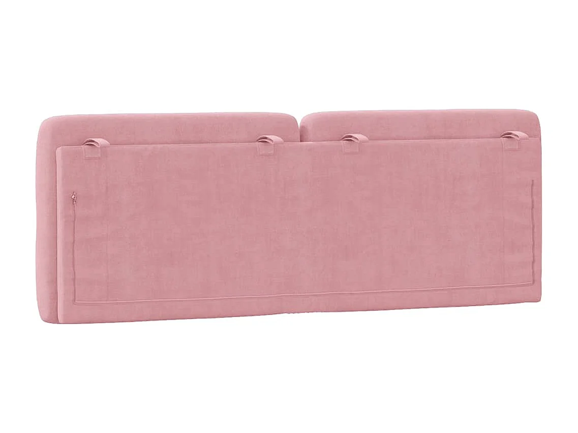 Coussin de tête de lit rose 140cm velours