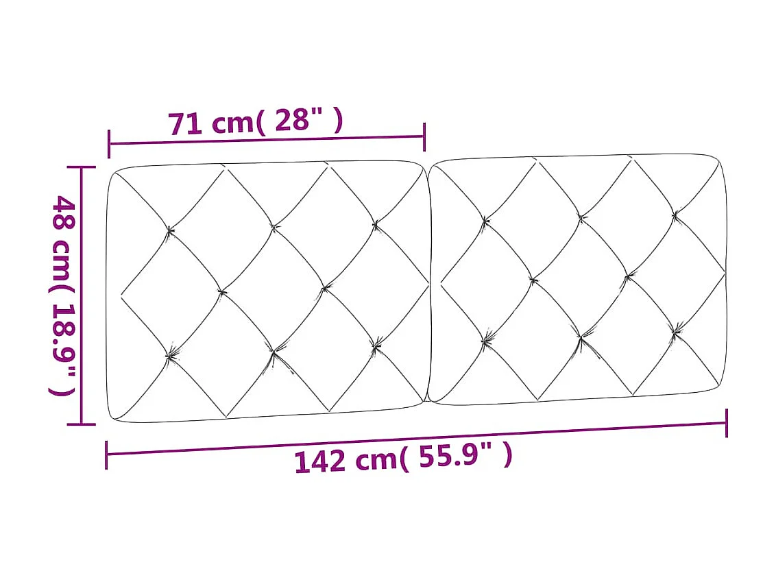 Coussin de tête de lit rose 140cm velours