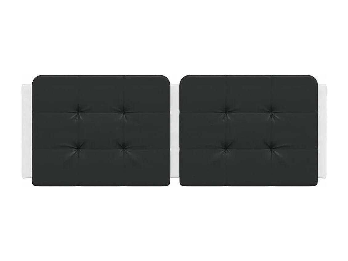 Coussin de tête de lit noir et blanc 120cm similicuir