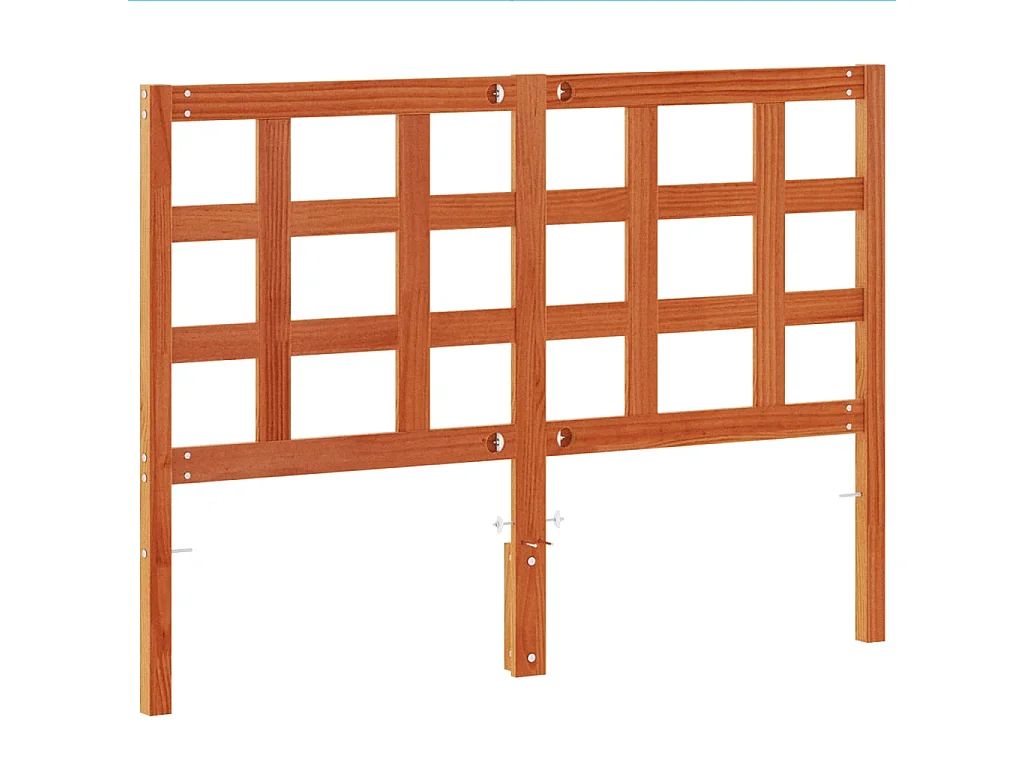 Tête de lit marron 135cm bois massif de pin