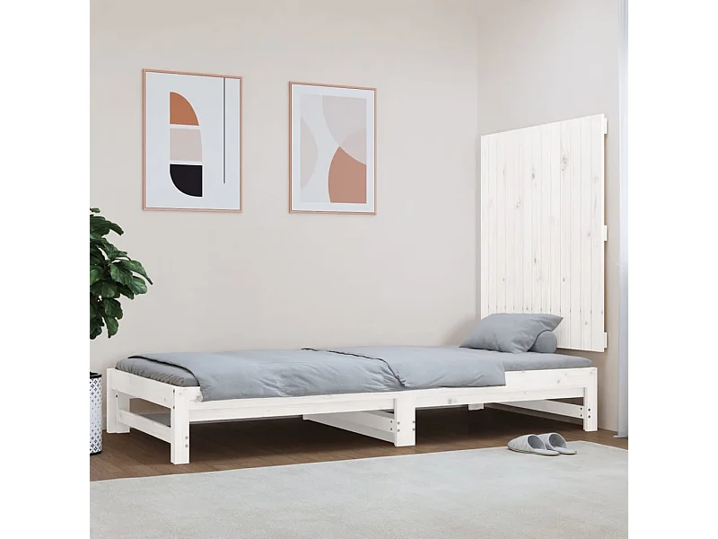 Tête de lit murale Blanc 82,5x3x90 Bois massif de pin