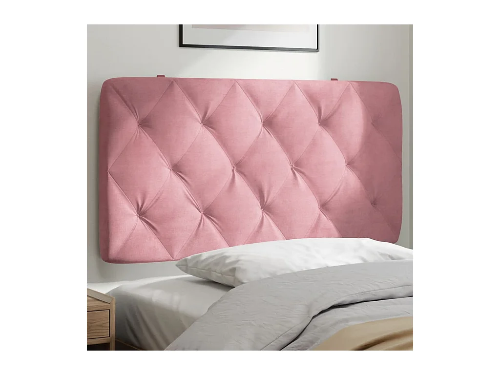 Coussin de tête de lit rose 100cm velours