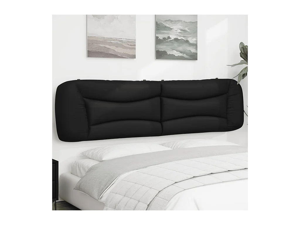 Coussin de tête de lit noir 200cm similicuir