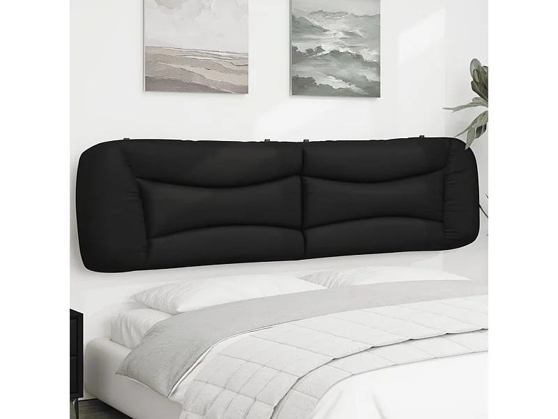 Coussin de tête de lit noir 200cm similicuir