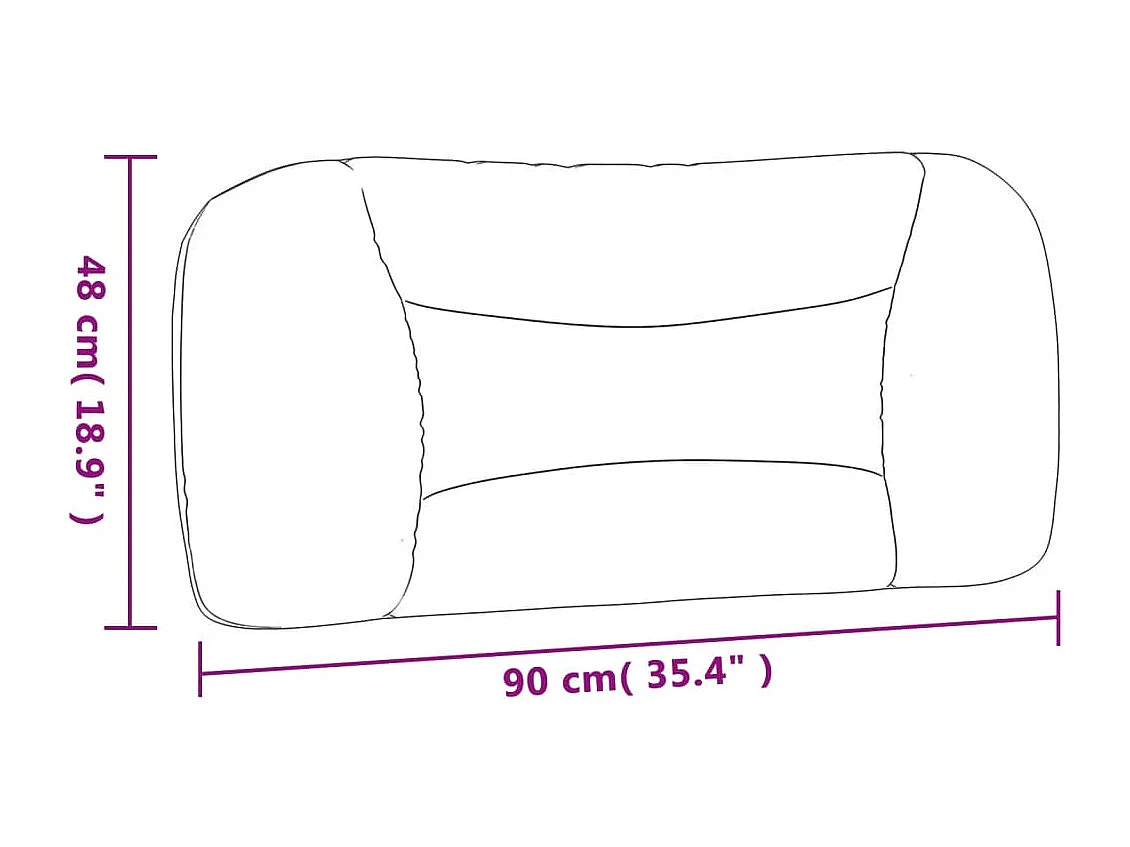 Coussin de tête de lit taupe 90cm tissu