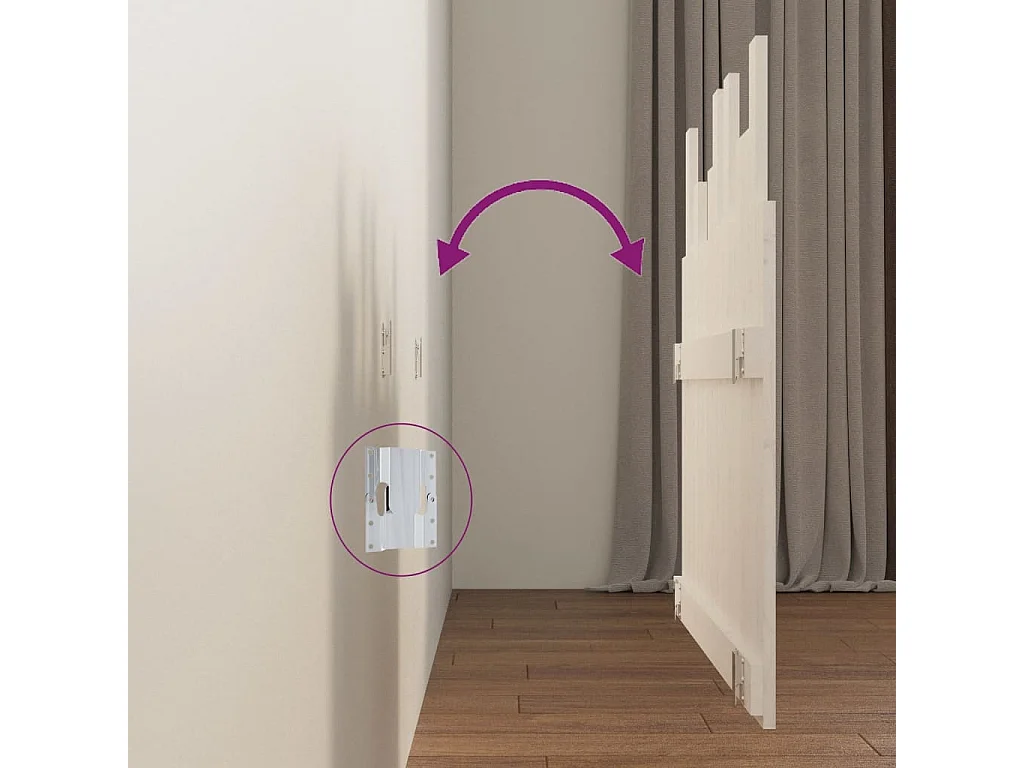 Tête de lit murale Blanc 95,5x3x80 Bois massif de pin