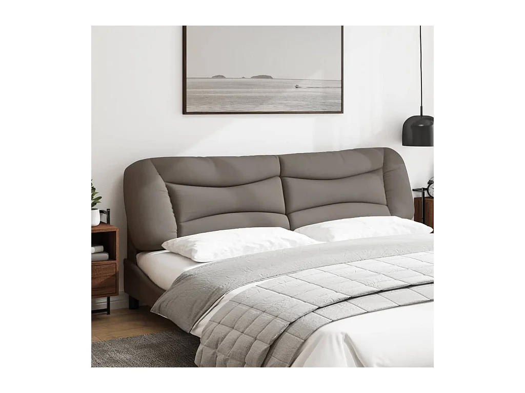 Coussin de tête de lit taupe 200cm tissu