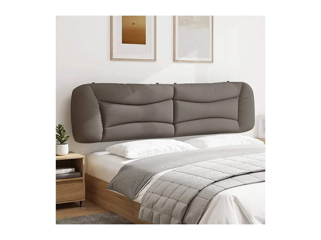 Coussin de tête de lit taupe 200cm tissu