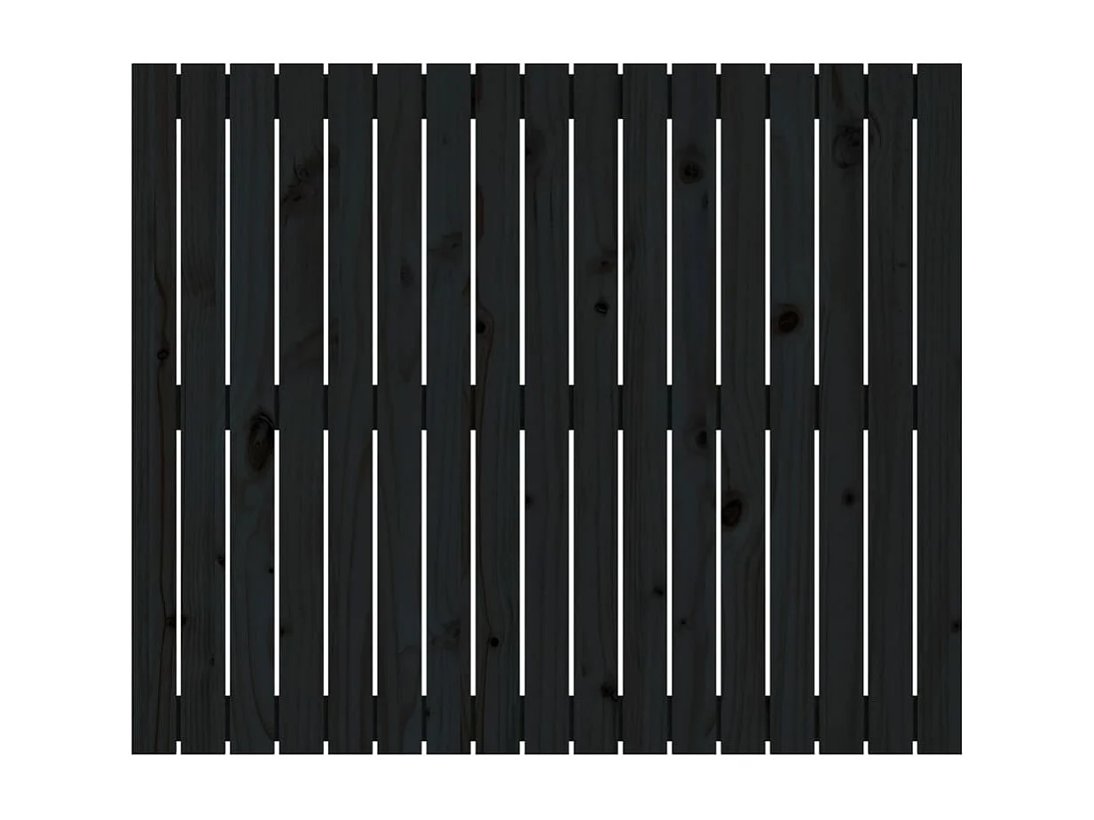 Tête de lit murale Noir 108x3x90 Bois massif de pin