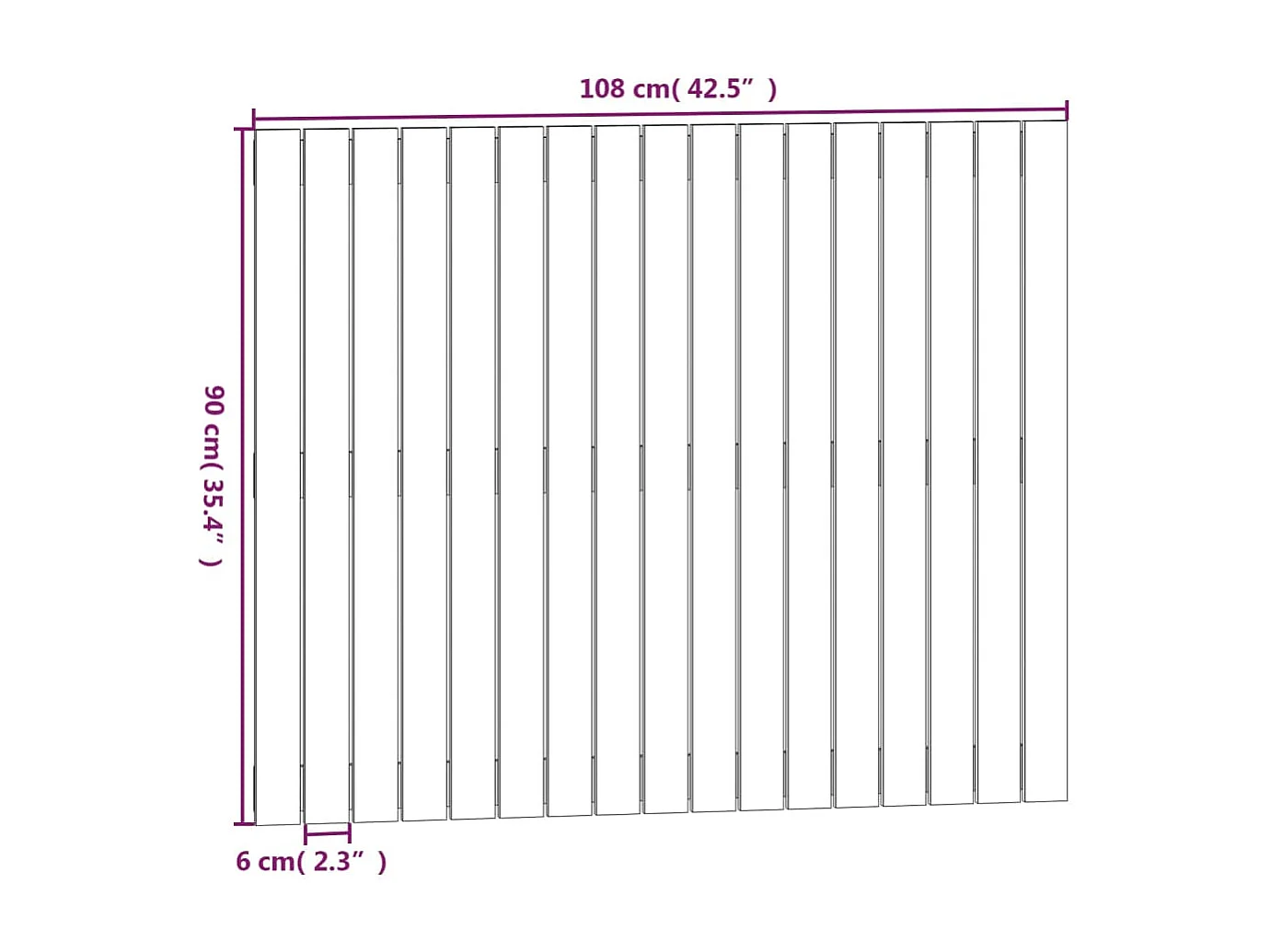 Tête de lit murale Noir 108x3x90 Bois massif de pin