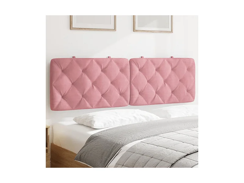 Coussin de tête de lit rose 160cm velours
